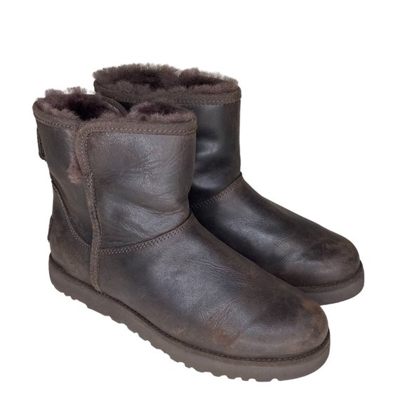 UGG Australia Women's Cory Leather Slim Bootie Ankle Boots - Picture 1 of 5
